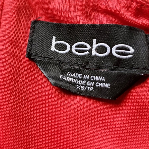 Bebe Mariah Fitted Red Peplum Dress - Picture 5 of 5